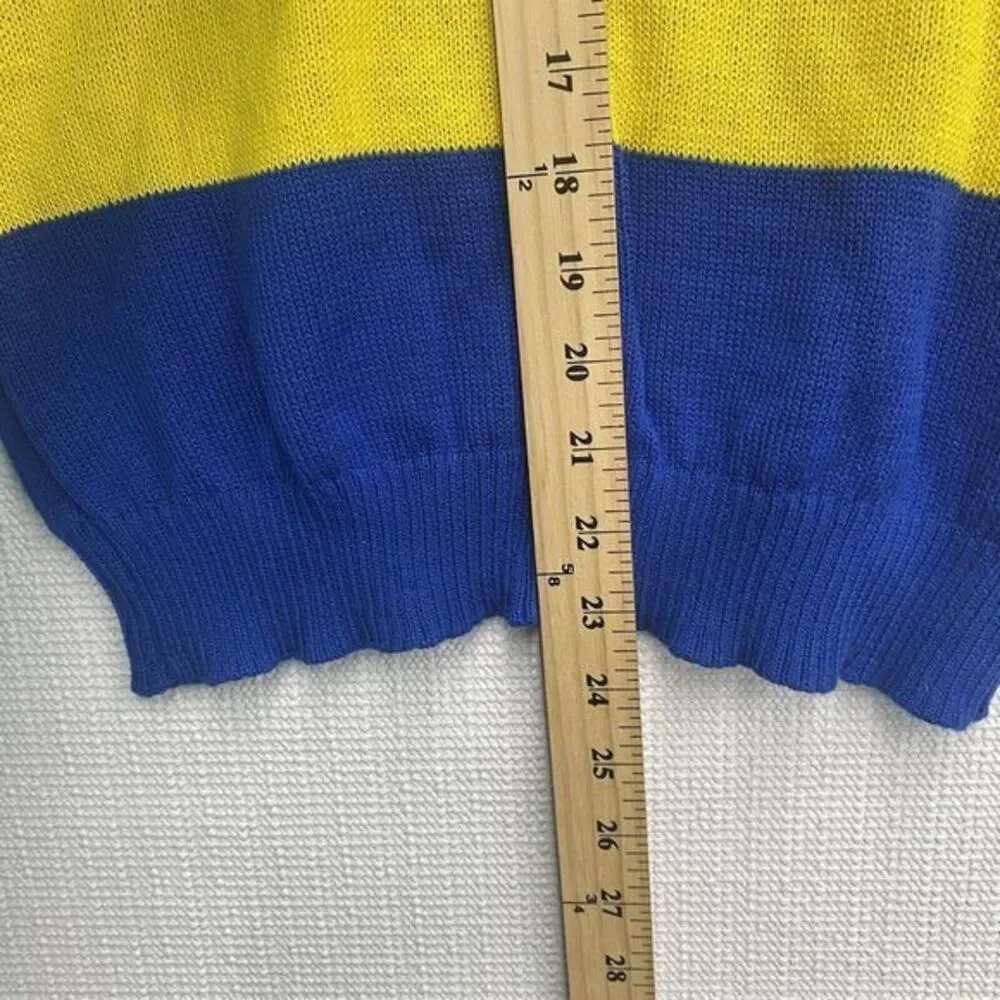 Disney 100 Mickey Mouse Multi Color Striped Knit Sweater Youth Kids‎ L  Pullover